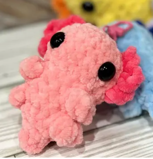 Axolotl Crochet Keychain